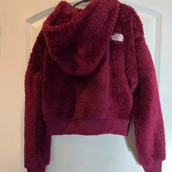 North Face Youth Hooded Furry Jacket Purple Size 10 Girls - Picture 2 of 8